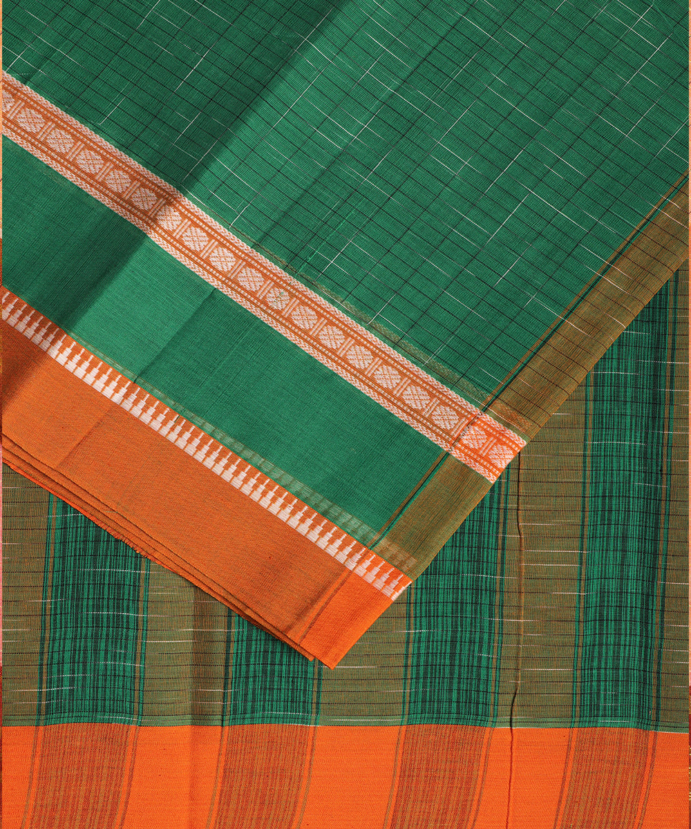 Forest green color handloom narayanpet cotton saree