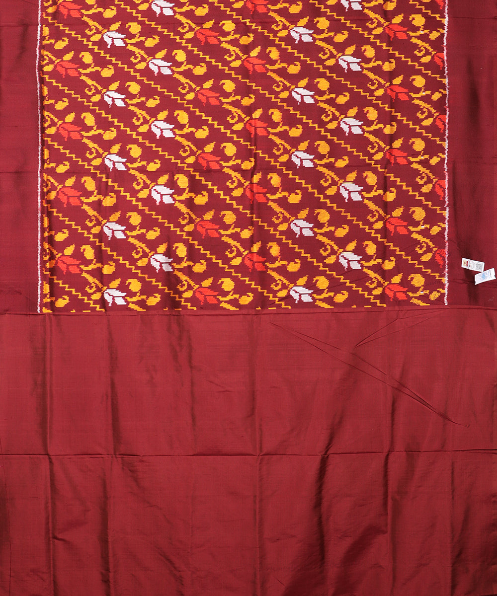 Hickory brown color handloom rajkot silk saree