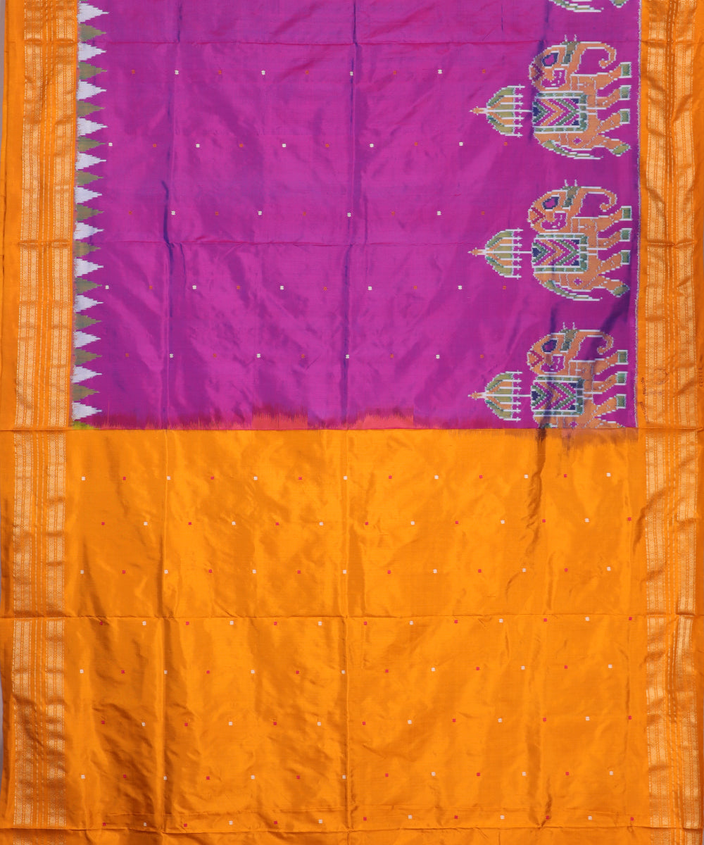 Grape violet shade handloom rajkot silk saree