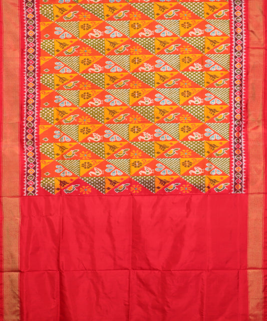 Multi-color handloom rajkot silk saree
