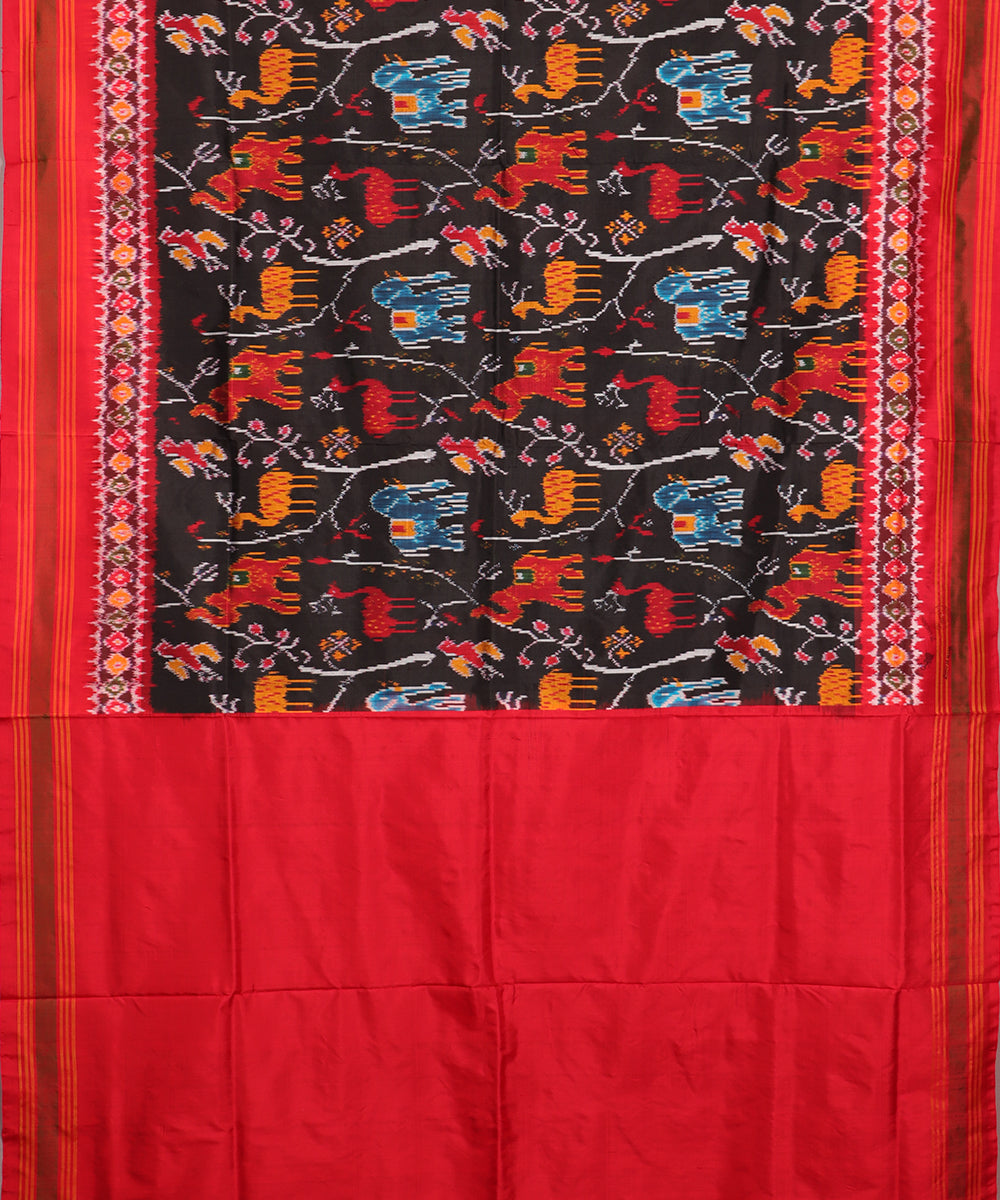 Black color handloom rajkot silk saree