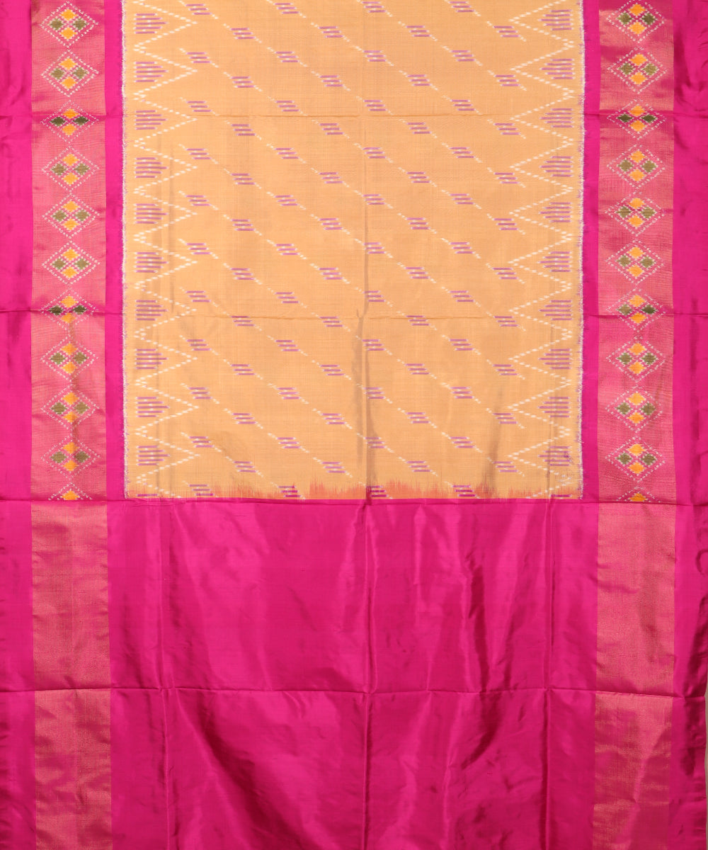 Sepia color handloom rajkot silk saree