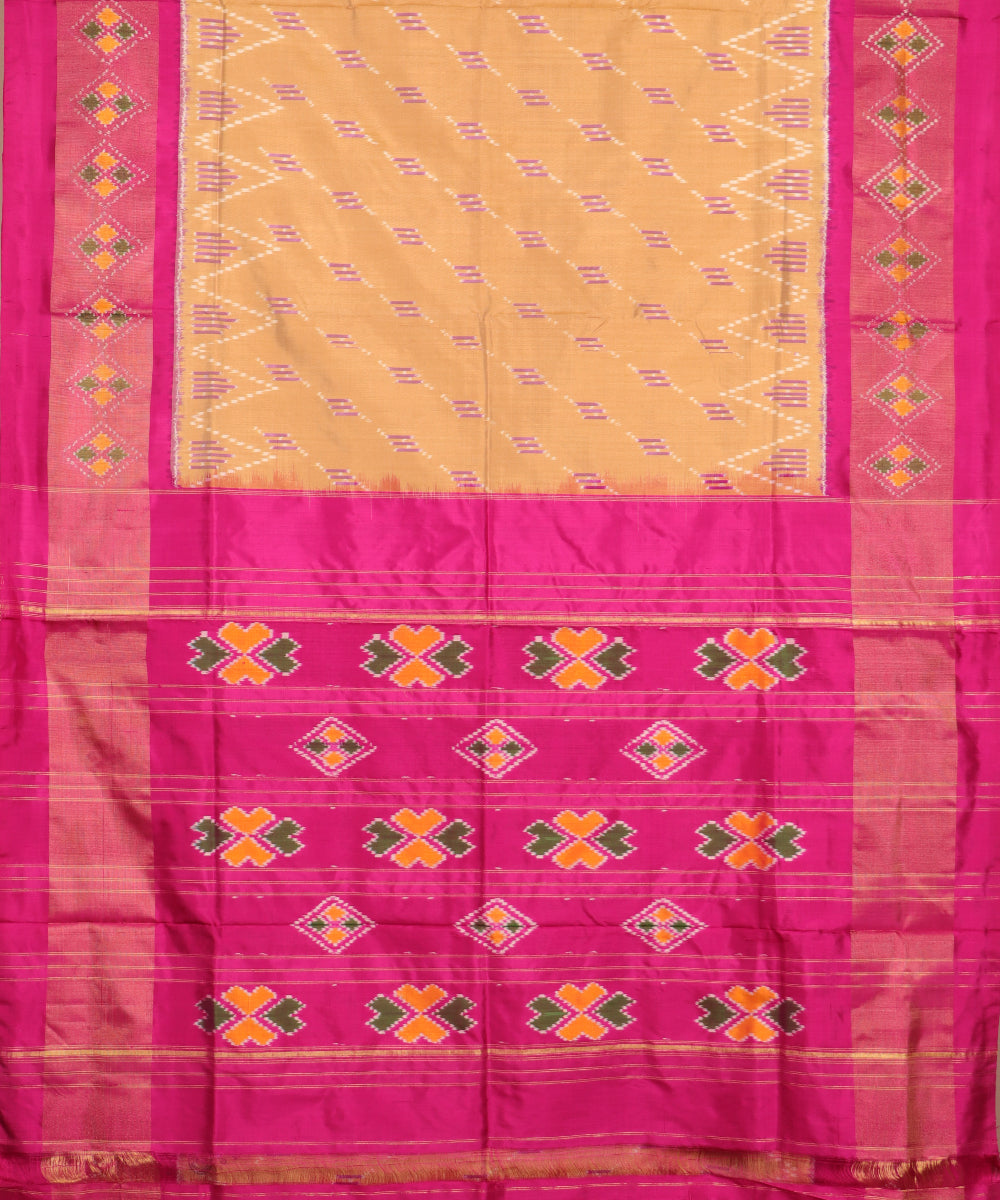 Sepia color handloom rajkot silk saree