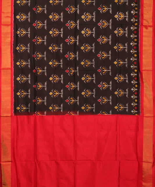 Black color handloom rajkot silk saree