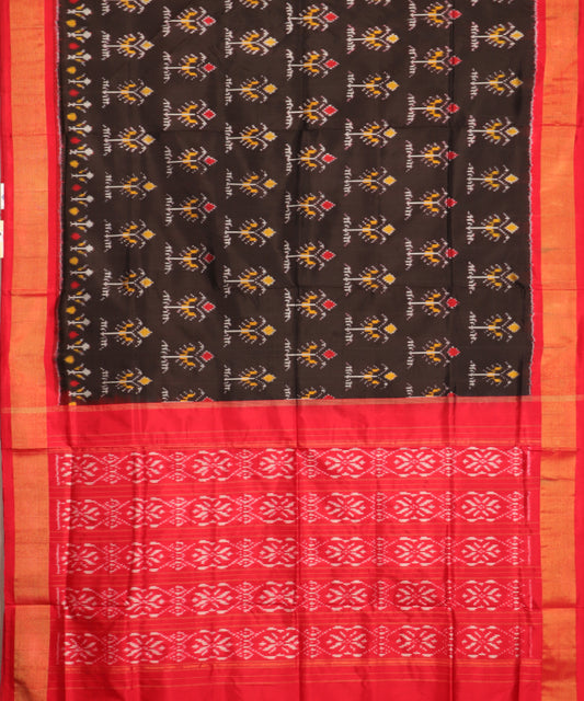 Black color handloom rajkot silk saree