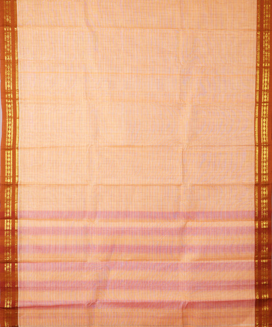 Tangerine orange color handloom narayanpet cotton saree