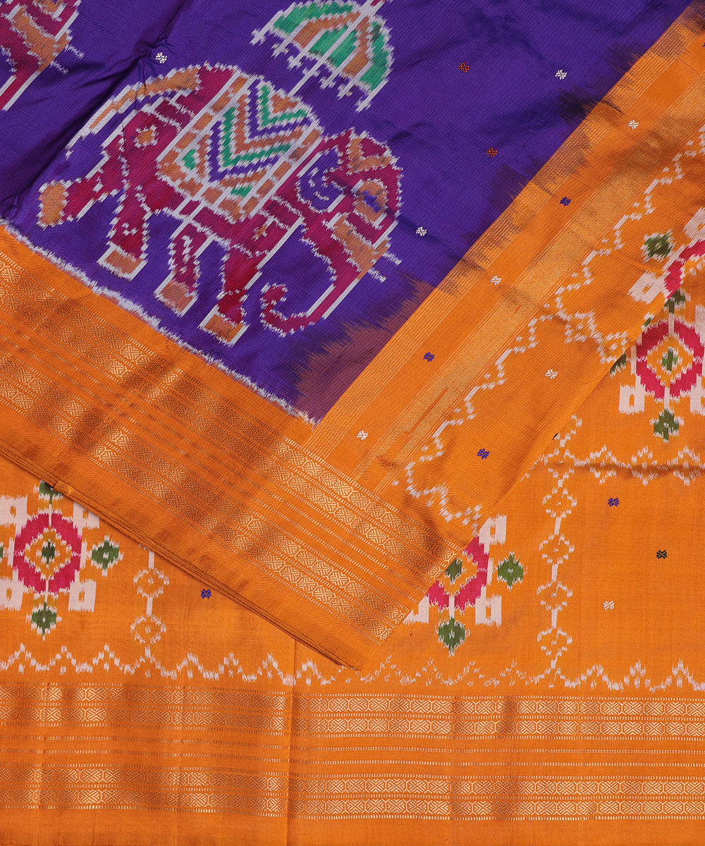 Egyptian blue handloom rajkot silk saree