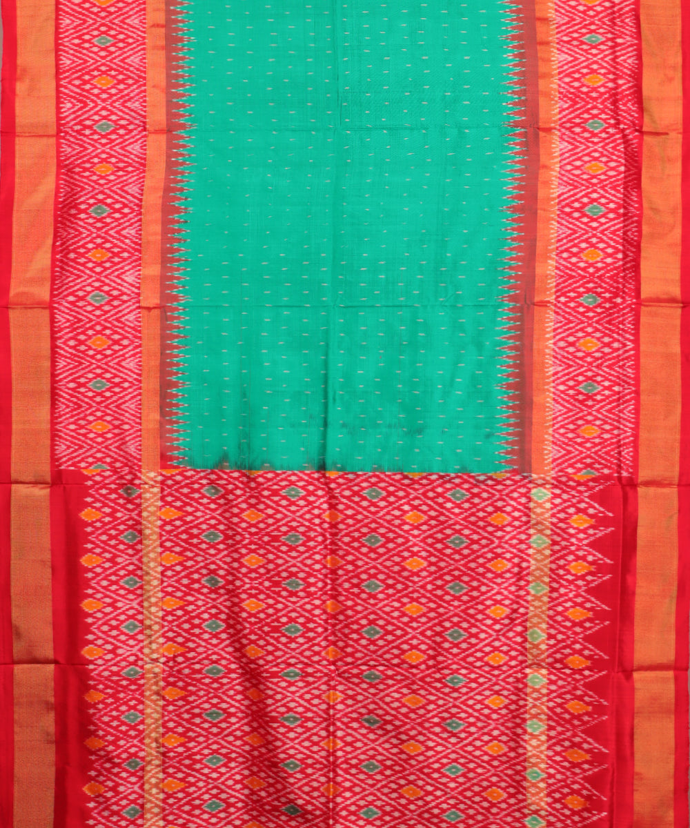 Jade green color handloom rajkot silk saree
