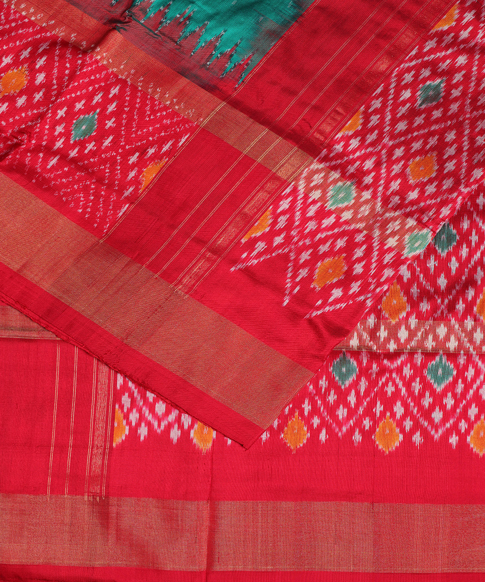 Jade green color handloom rajkot silk saree