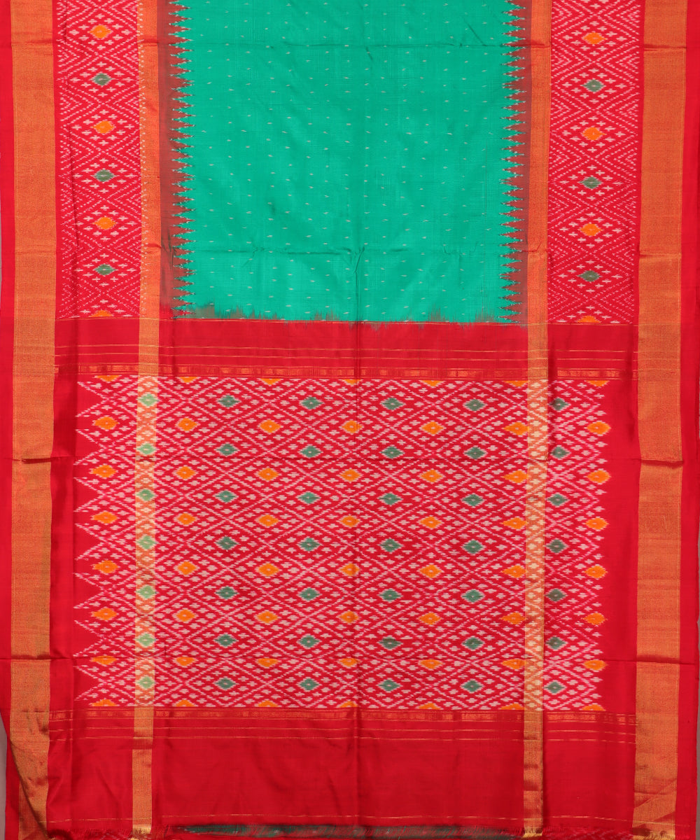 Jade green color handloom rajkot silk saree