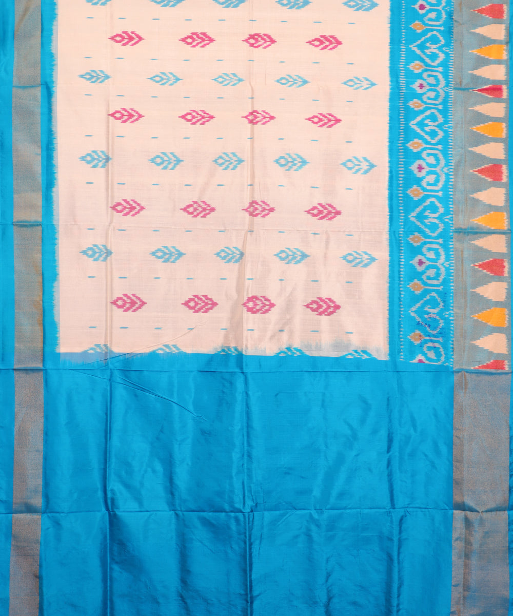 Cream color handloom rajkot silk saree