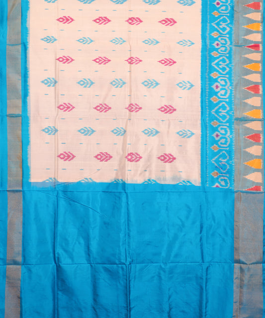 Cream color handloom rajkot silk saree