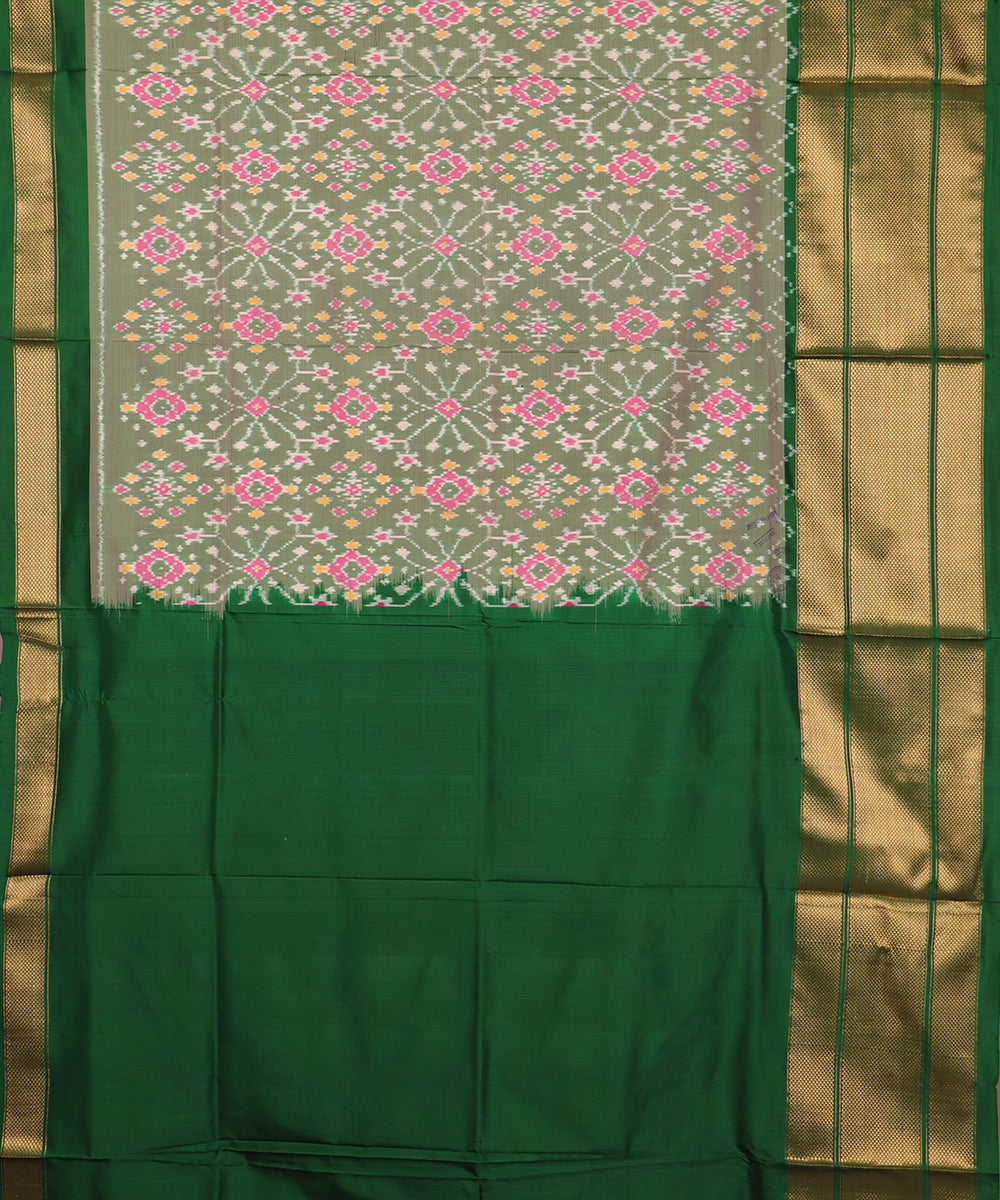 Green shade handloom rajkot silk saree