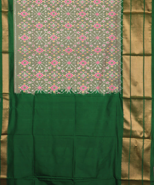 Green shade handloom rajkot silk saree