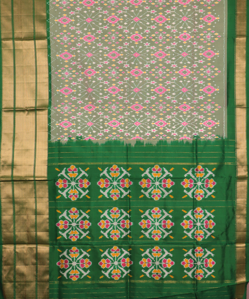 Green shade handloom rajkot silk saree