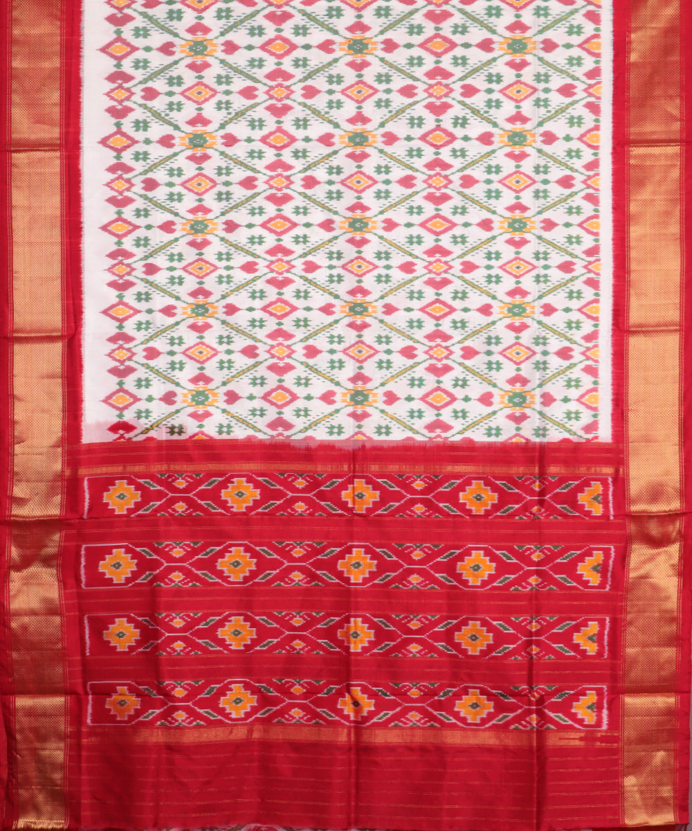 White color handloom rajkot silk saree