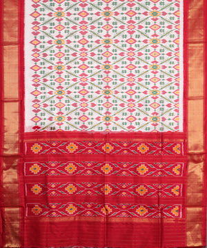 White color handloom rajkot silk saree