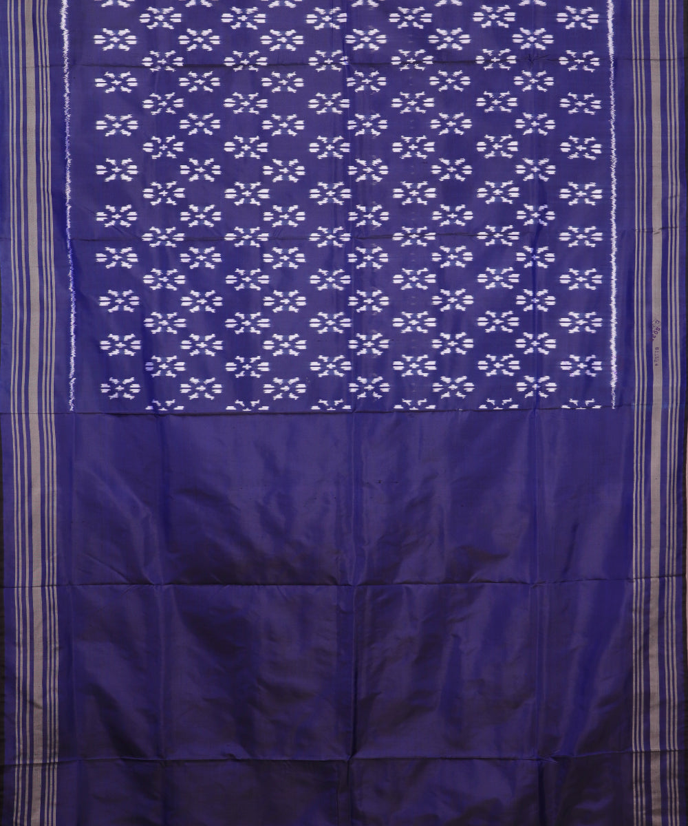 Space blue color handloom rajkot silk saree