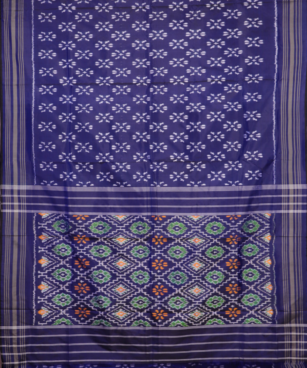 Space blue color handloom rajkot silk saree