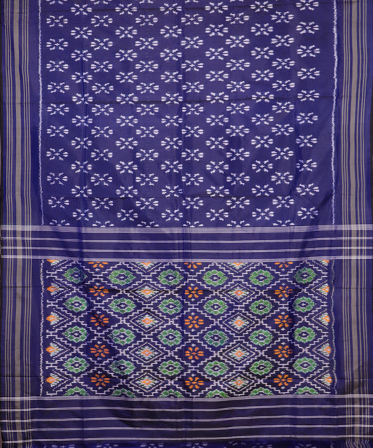 Space blue color handloom rajkot silk saree