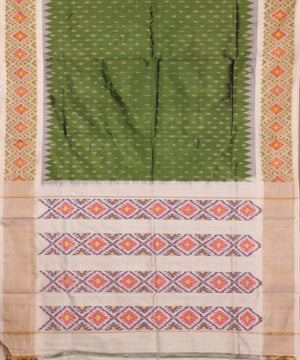 Forest green color handloom rajkot silk saree
