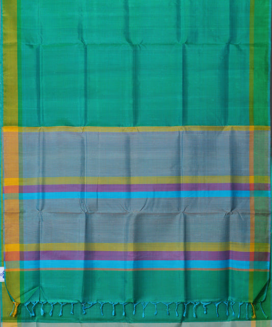 Jade green color handloom tussar silk saree