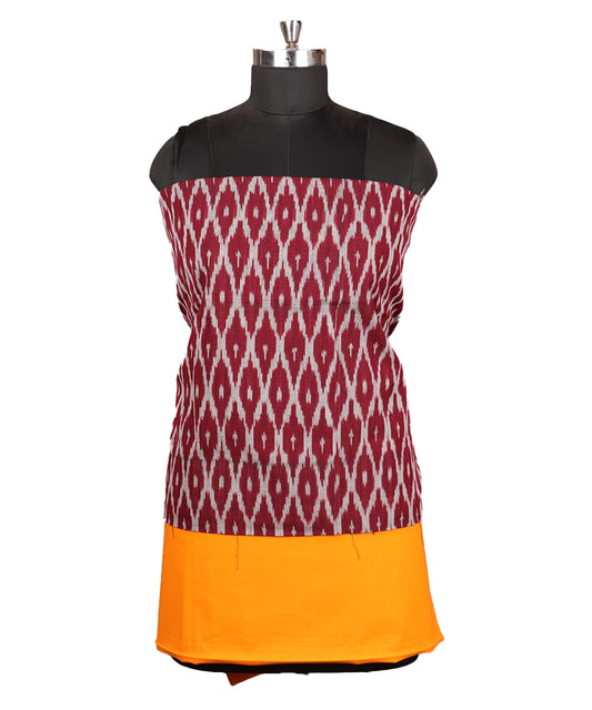 Burgundy red color handloom pochampally punjabi suit