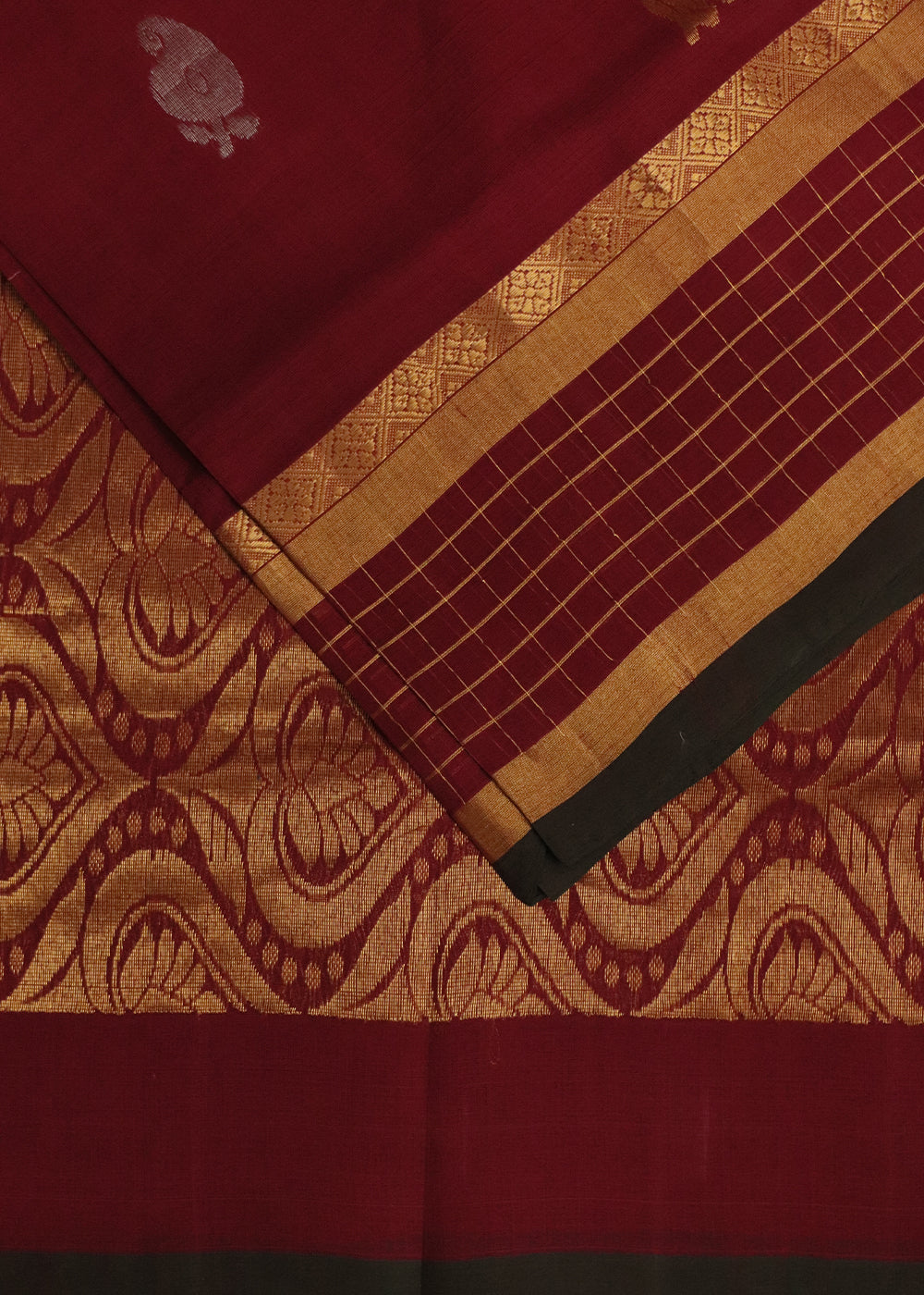 Barn red handloom Rajahmundry fancy cotton saree