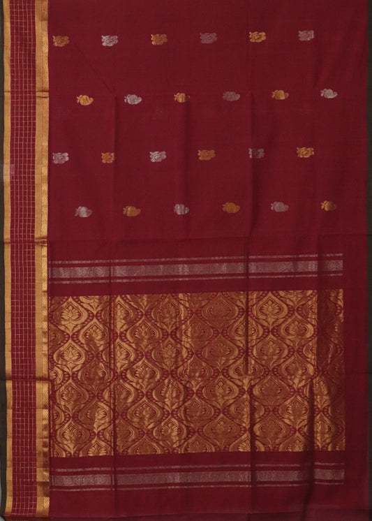 Barn red handloom Rajahmundry fancy cotton saree