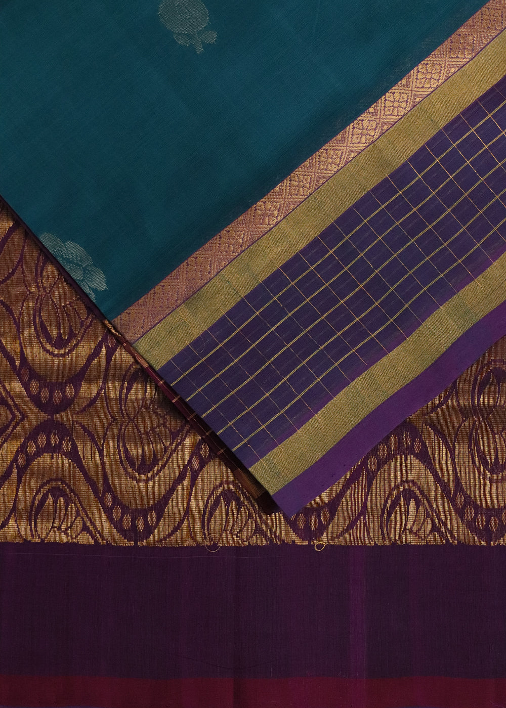 Pine green handloom Rajahmundry fancy cotton saree