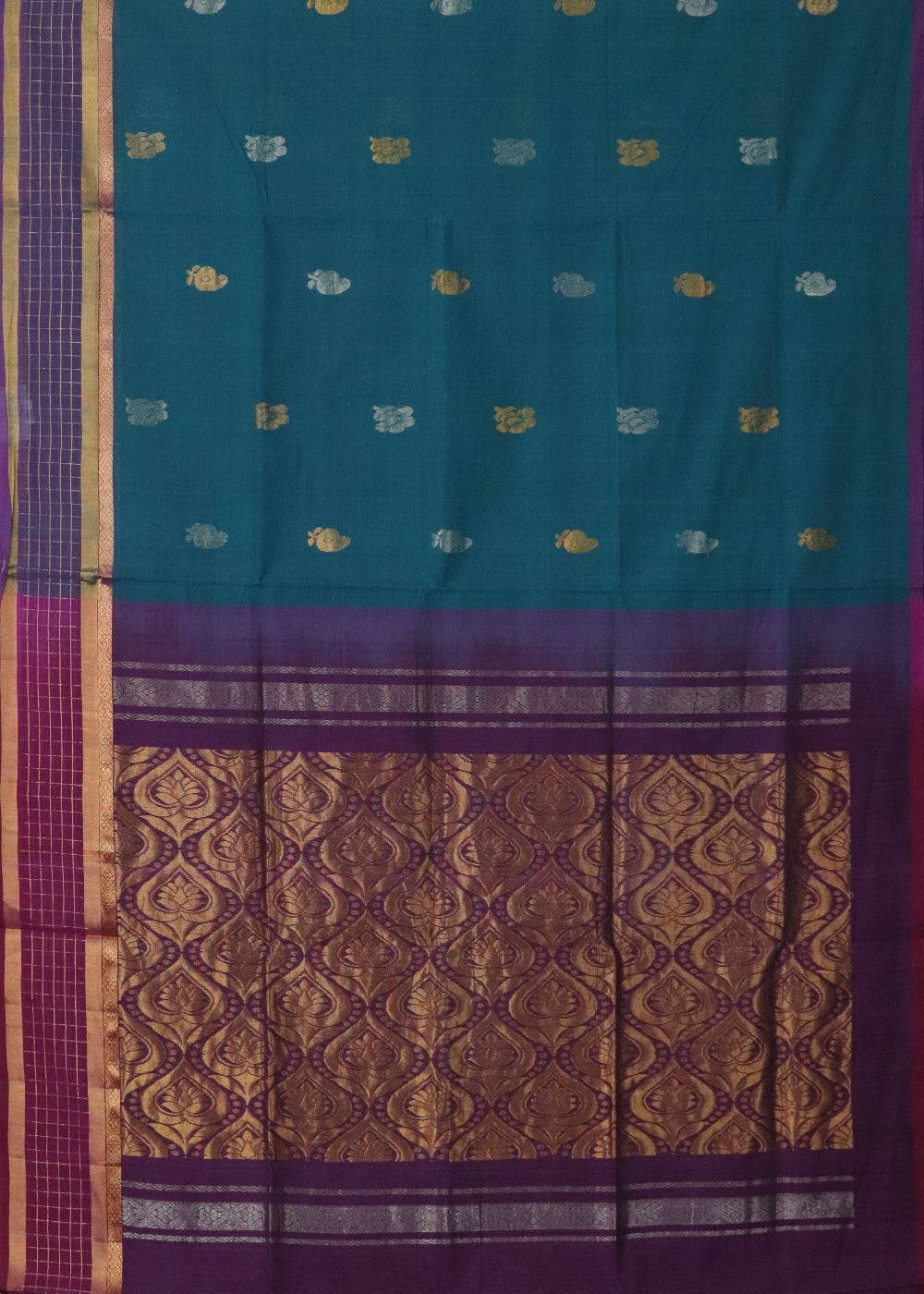 Pine green handloom Rajahmundry fancy cotton saree