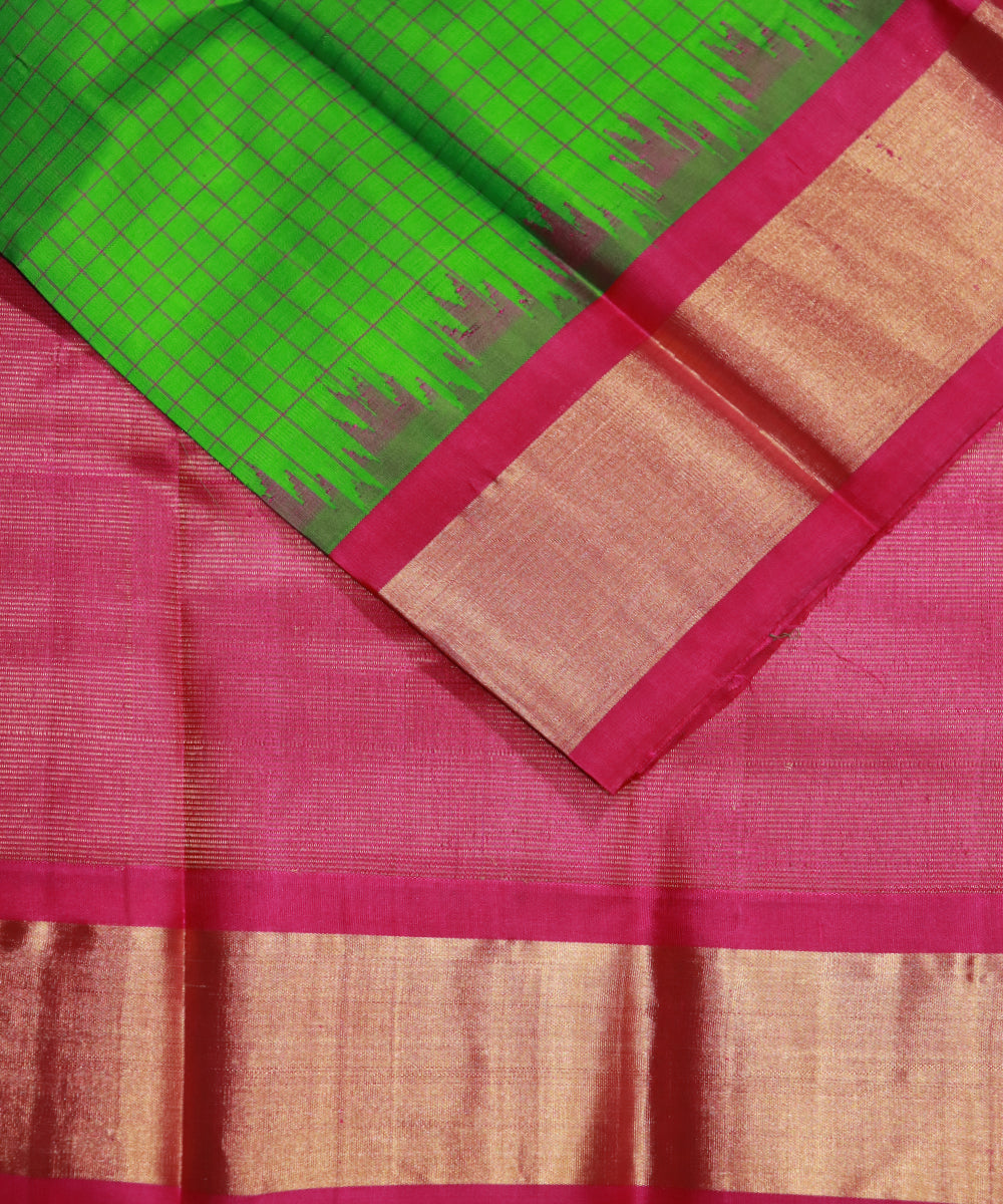 Green color handloom Gadwal Silk saree