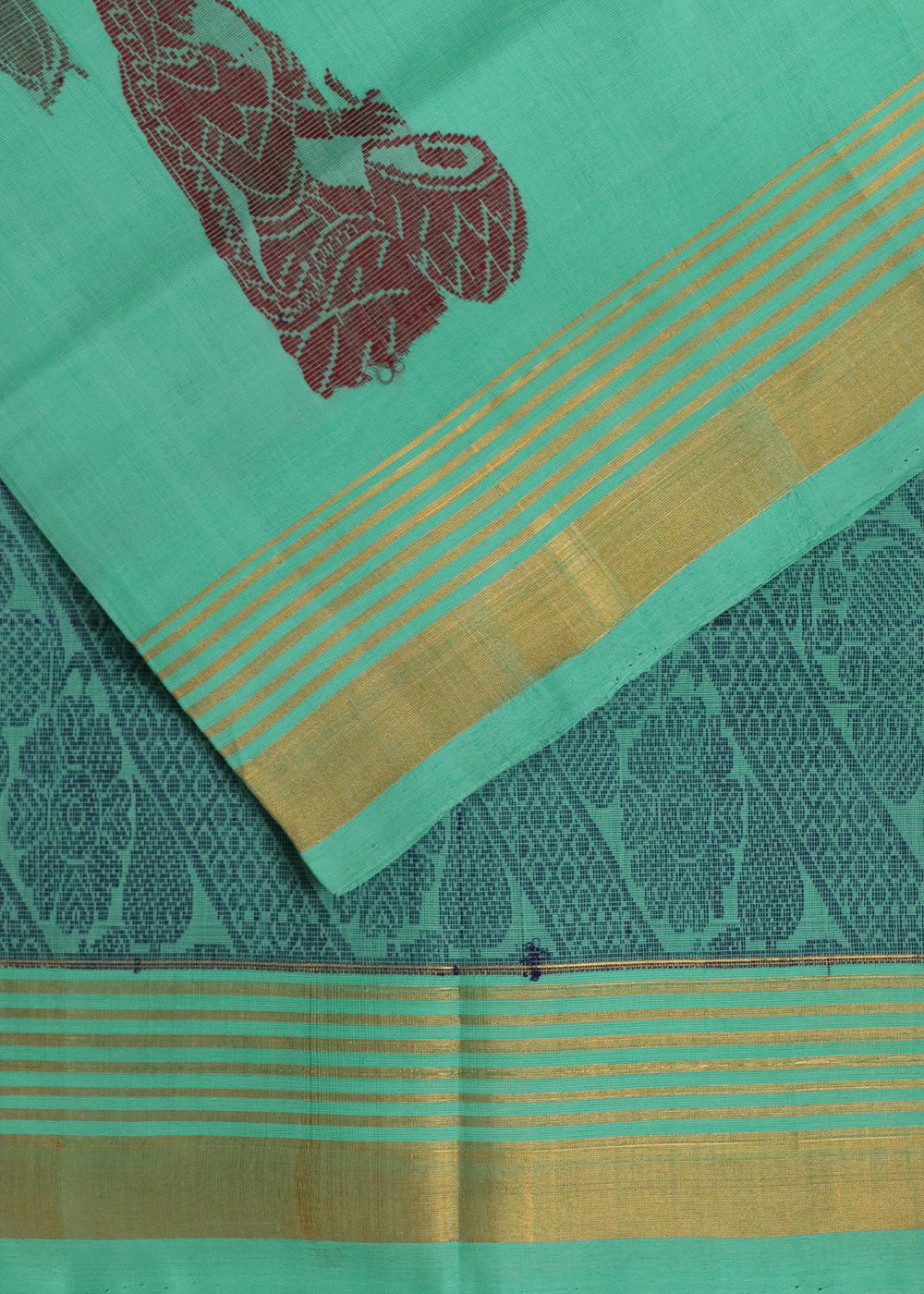 Jungle green handloom Rajahmundry fancy cotton saree