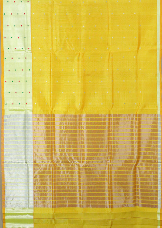 Golden color handloom venkatagiri sico saree