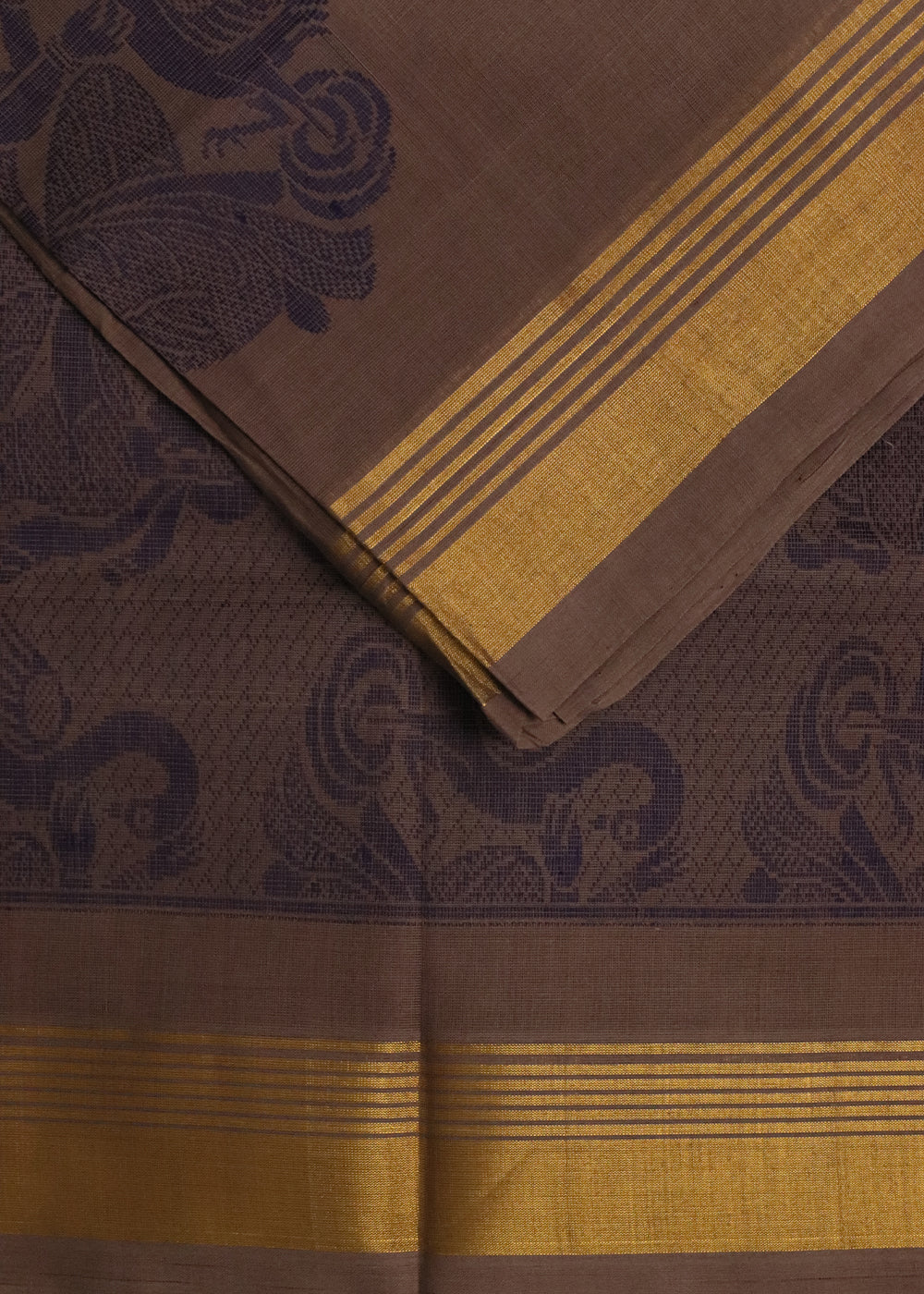 Hickory brown handloom Rajahmundry fancy cotton saree