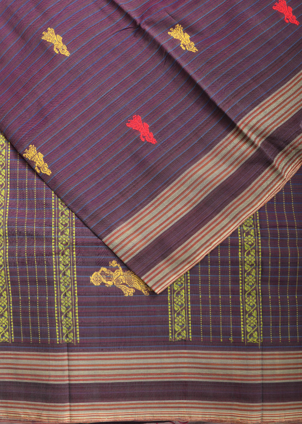 Multi-color gollabhama cotton saree