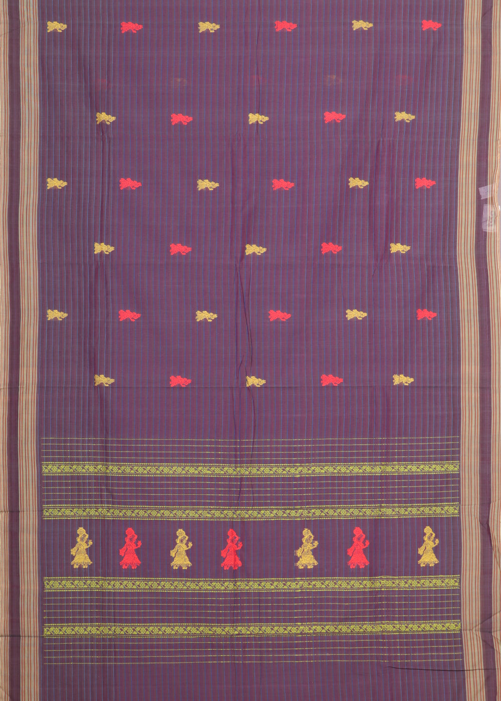 Multi-color gollabhama cotton saree