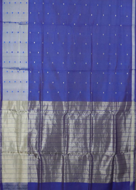 Blue color handloom venkatagiri sico saree