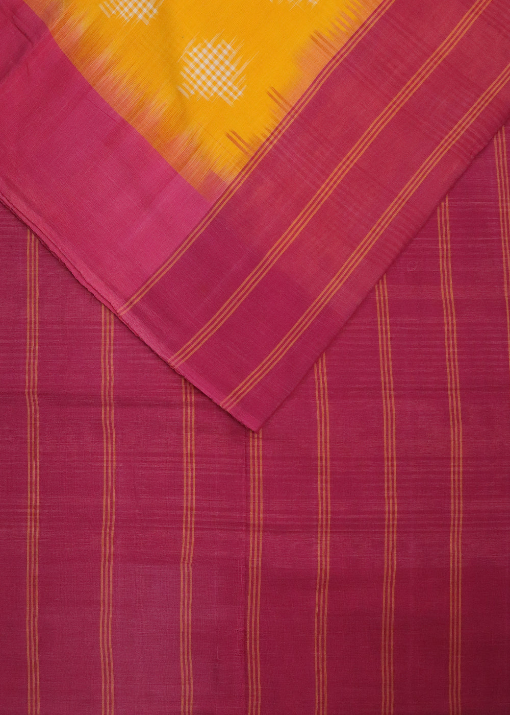 Fire orange color pochampally cotton saree