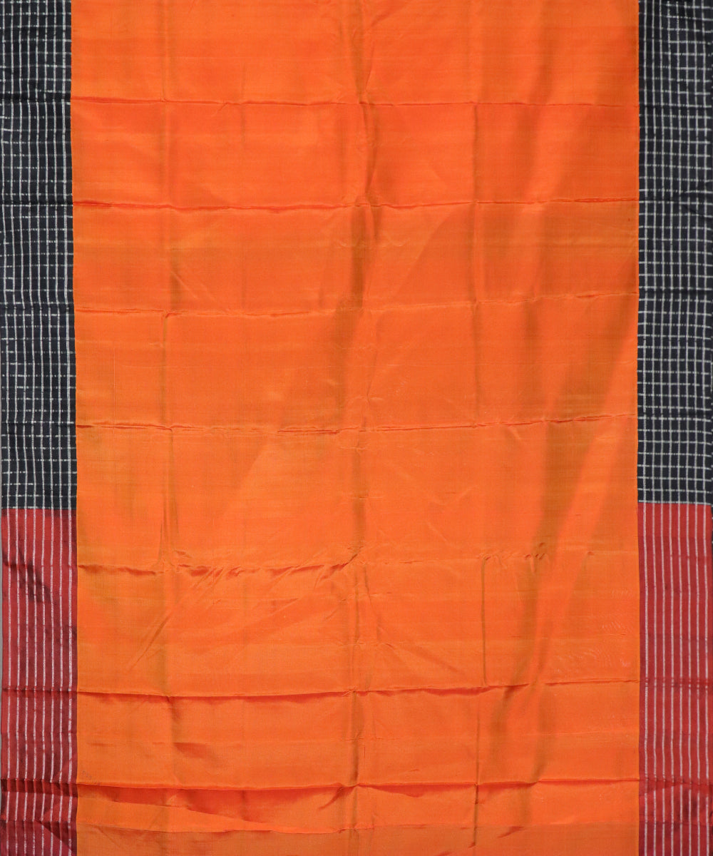 Orange color handloom Gadwal Silk saree