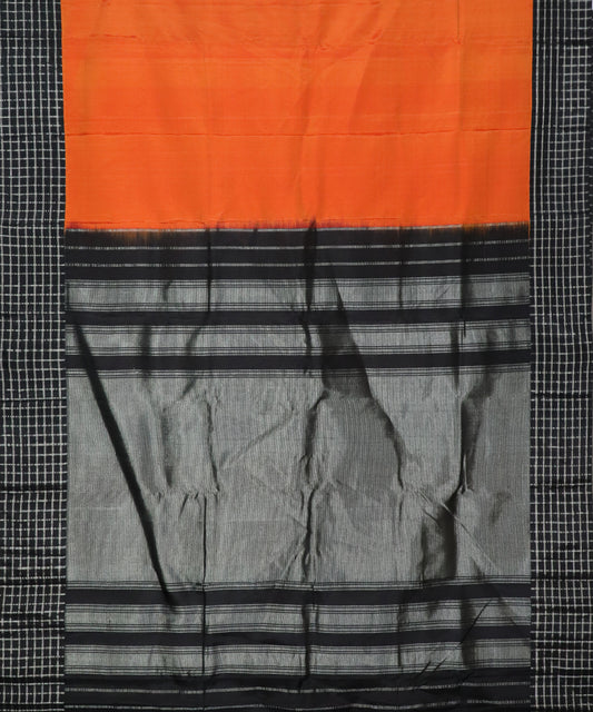 Orange color handloom Gadwal Silk saree