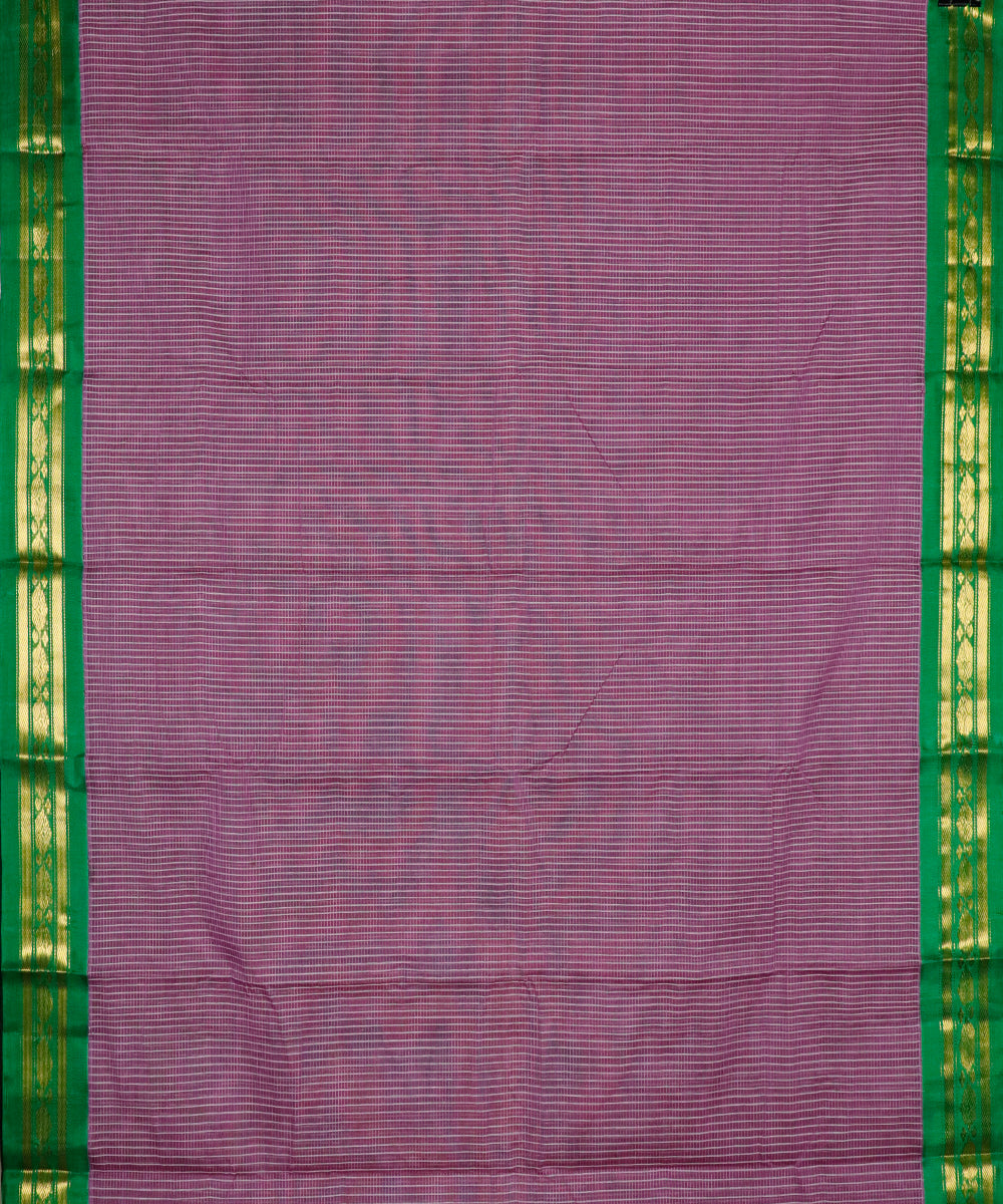 Plum violet color Gadwal cotton saree