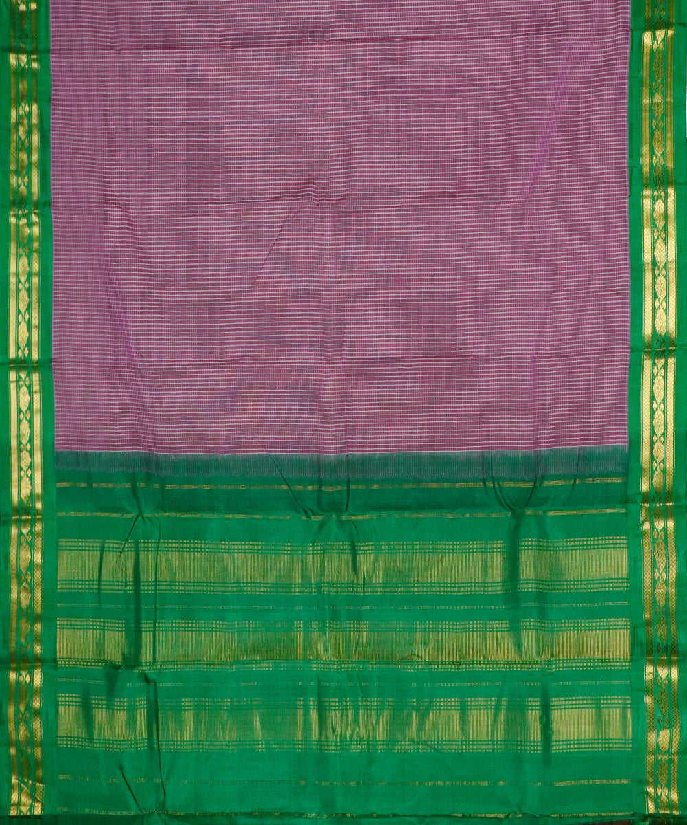 Plum violet color Gadwal cotton saree