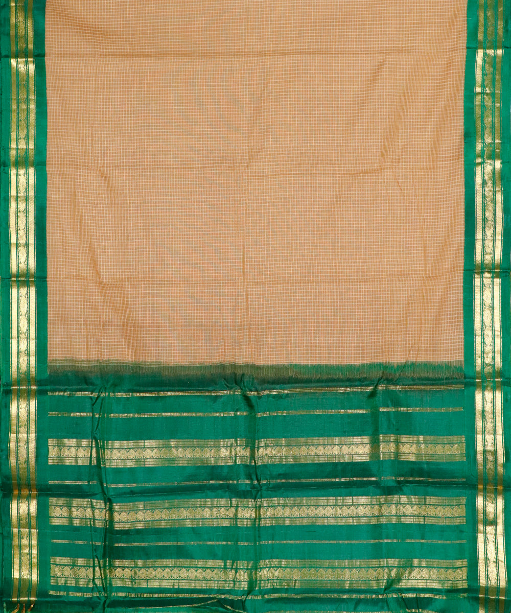 Peanut brown color Gadwal cotton saree