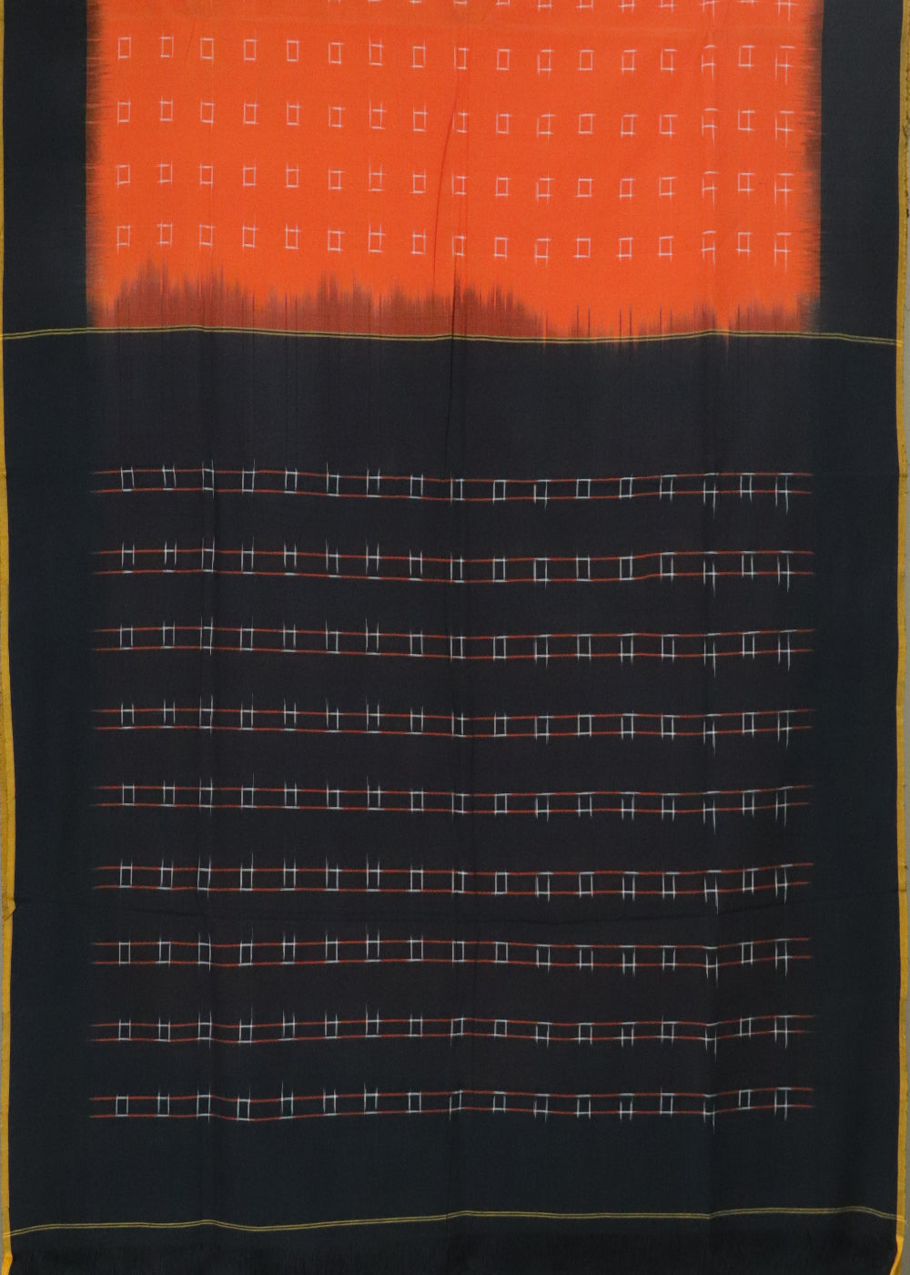 Tiger orange color pochampally cotton saree