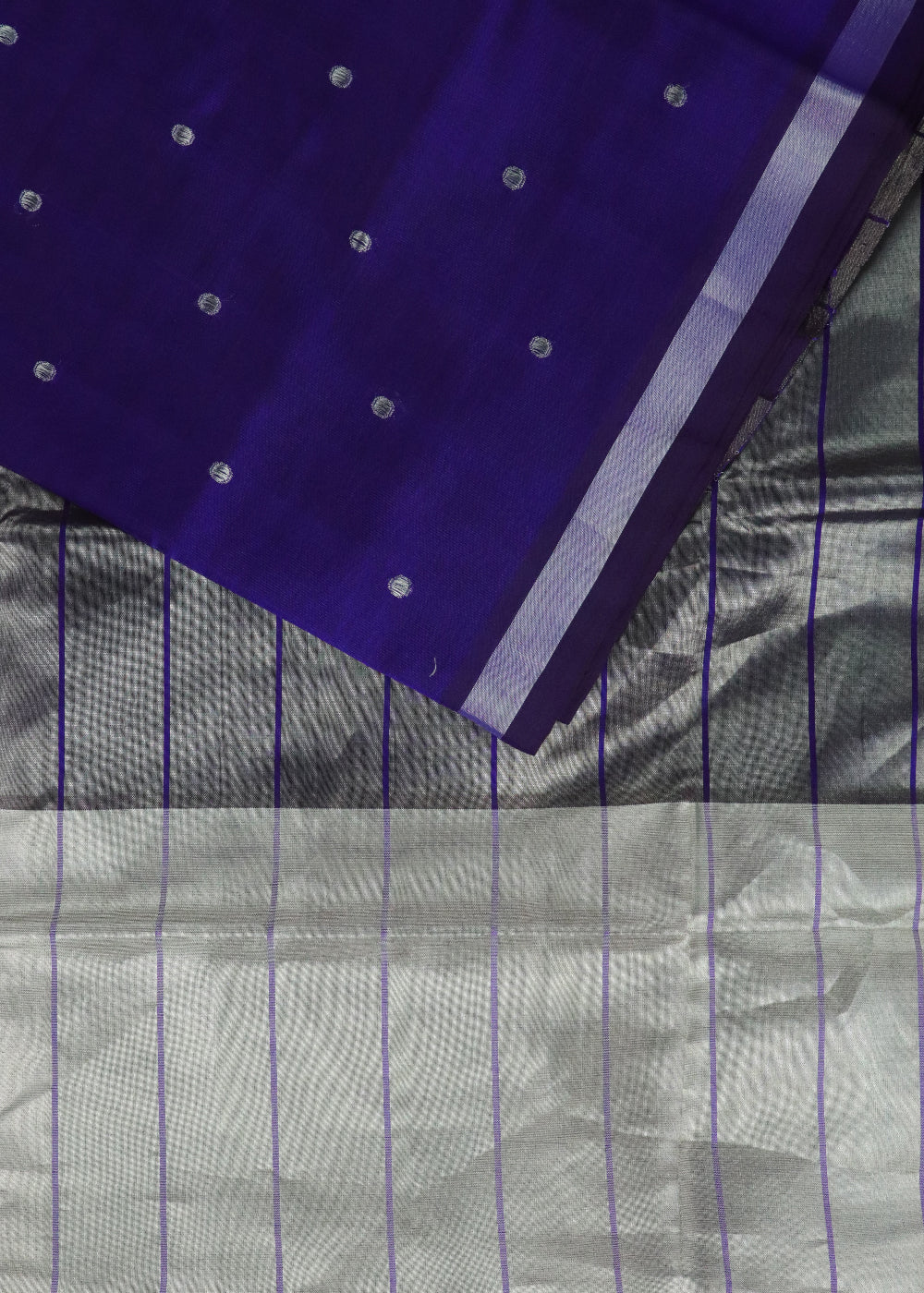 Navy blue color handloom venkatagiri sico saree
