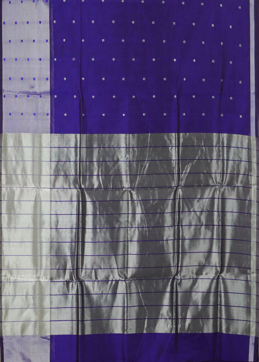 Navy blue color handloom venkatagiri sico saree