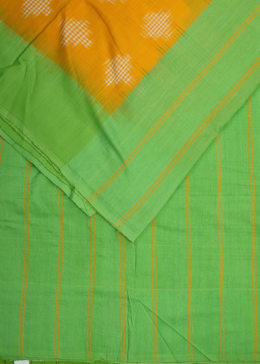 Apricot orange color pochampally cotton saree