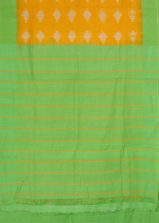 Apricot orange color pochampally cotton saree