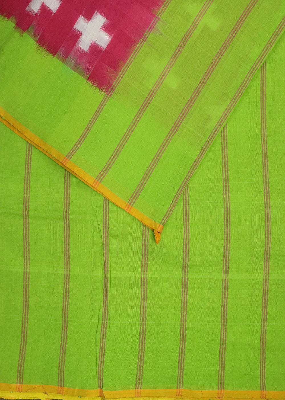 Cerise pink color pochampally cotton saree